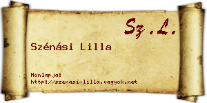 Szénási Lilla névjegykártya
